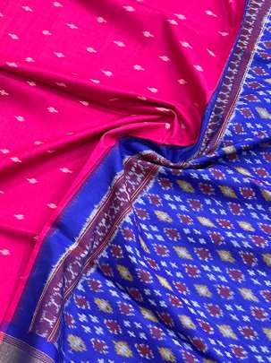 Pure Silk Patola Duppata Bright Rani/ 