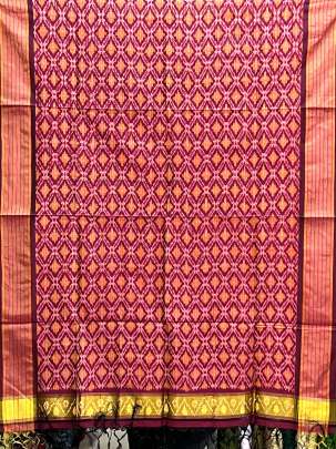 Pure Silk Patola Duppata Burgundy/ Patola duppatas 