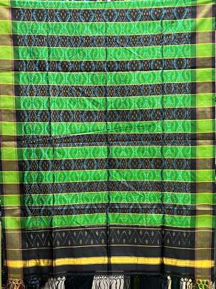 Pure Silk Patola Duppata Green/ Patola duppatas 