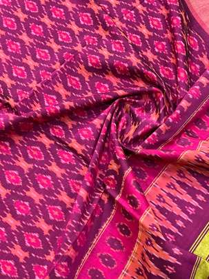 Pure Silk Patola Duppata Magenta/