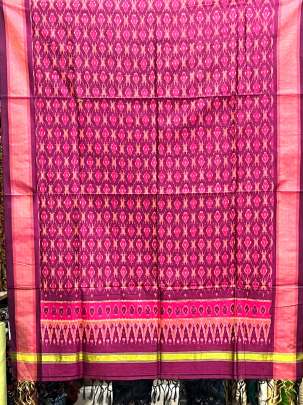 Pure Silk Patola Duppata Magenta/ Patola duppatas 