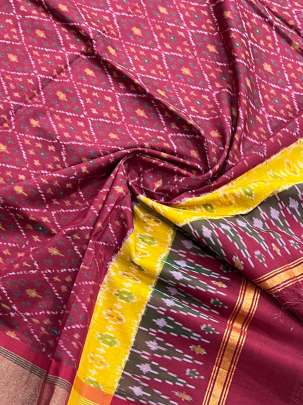 Pure Silk Patola Duppata Maroon/ Patola duppatas 