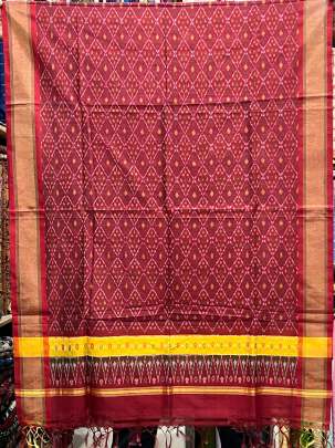 Pure Silk Patola Duppata Maroon/ Patola duppatas 