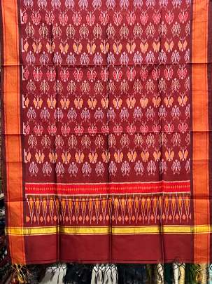 Pure Silk Patola Duppata Maroon/ Patola duppatas 