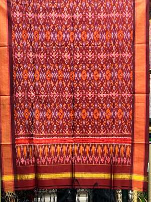 Pure Silk Patola Duppata Maroon/ Patola duppatas 