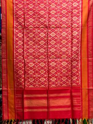 Pure Silk Patola Duppata Red/ Patola duppatas 