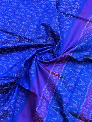 Pure Silk Patola Duppata Royal Blue/