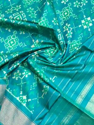 Pure Silk Patola Duppata Sea-Green/