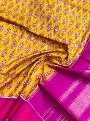 Pure Silk Patola Duppata Yellow/