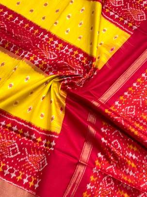 Pure Silk Patola Duppata Yellow/