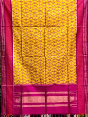 Pure Silk Patola Duppata Yellow/ Patola duppatas 