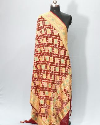 Pure banarasi bandhej duppata/ Bandhej duppatas & Stoles