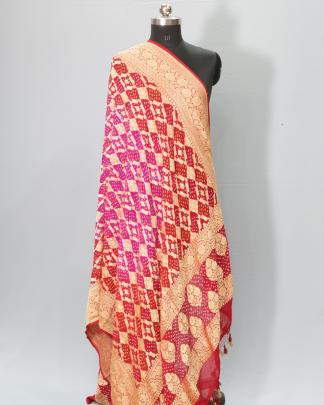 Pure banarasi bandhej duppata/ Bandhej duppatas & Stoles