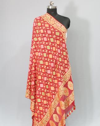 Pure banarasi bandhej duppata/ Bandhej duppatas & Stoles