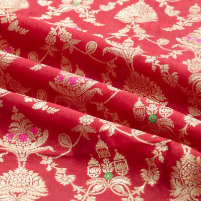 Pure handwoven banarasi brocade fabric/ 