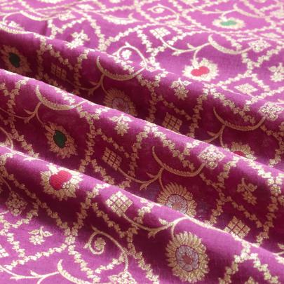 Pure handwoven banarasi brocade fabric/ 