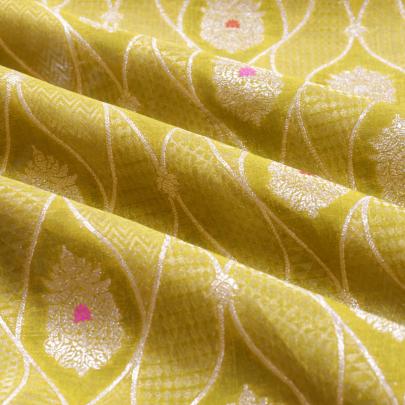 Pure handwoven banarasi brocade fabric/ 