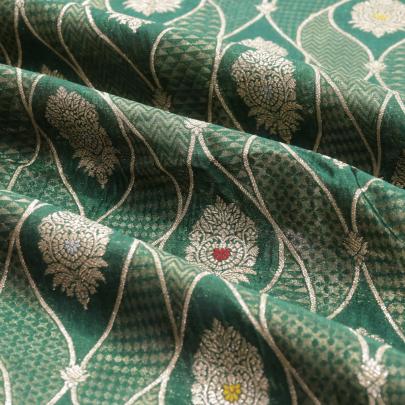 Pure handwoven banarasi brocade fabric/ 