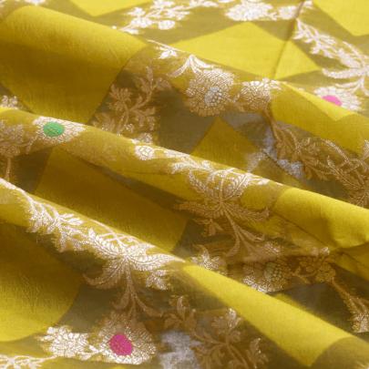 Pure handwoven banarasi brocade fabric/