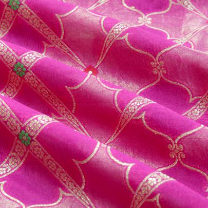 Pure handwoven banarasi brocade fabric/ 