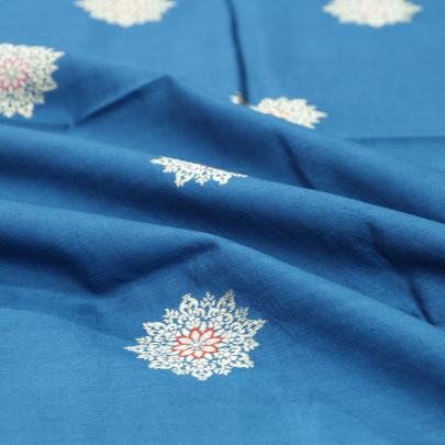 Pure munga silk with banarasi golden & meena work fabric