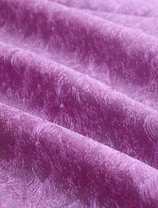 Pure silk embroidery work fabric - Pastel Purple/