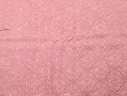 Pure silk embroidery work fabric - Pastel Peach/ Banarasi Work