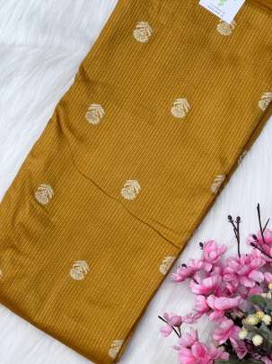 Pure silk with golden zari butti & lining/ Pure Banarasi fabrics