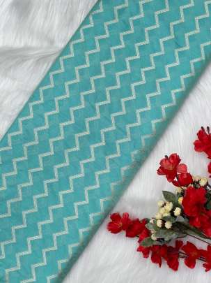 Pure silk with water gold zari work - Sea Green/ Pure Banarasi fabrics