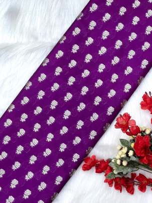 Pure silk with water gold zari work - Magenta/