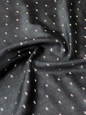 Raw Silk Banarasi Black/ Pure Banarasi fabrics