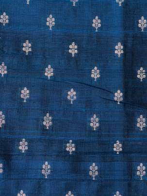 Raw Silk Banarasi Peacock Blue/ Pure Banarasi fabrics