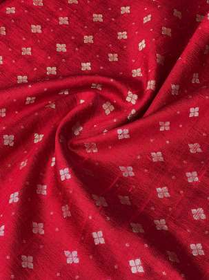 Raw Silk Banarasi Red/