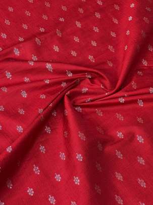 Raw Silk Banarasi Red/ Pure Banarasi fabrics