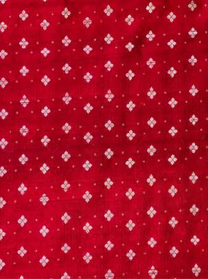 Raw Silk Banarasi Red/ Pure Banarasi fabrics