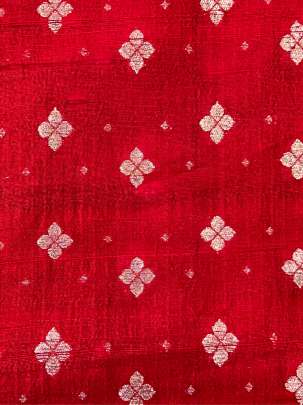 Raw Silk Banarasi Red/ Pure Banarasi fabrics