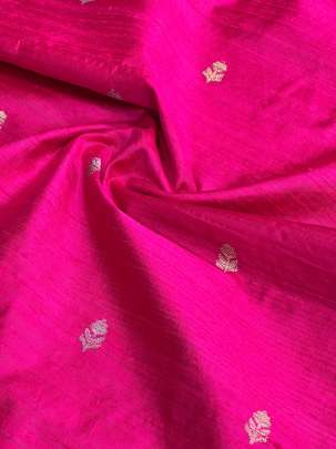 Raw Silk Golden & Silver Banarasi Butti Royal Blue/ Pure Banarasi fabrics