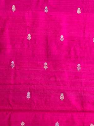 Raw Silk Golden & Silver Banarasi Butti Royal Blue/ Pure Banarasi fabrics