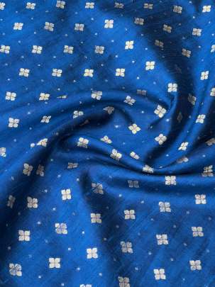 Raw Silk Banarasi Yale Blue/