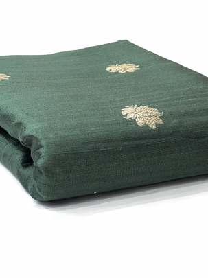 Raw Silk Golden Banarasi Butta Greyish Green/