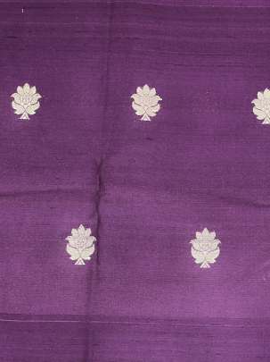 Raw Silk Golden Banarasi Butta Greyish Magenta/ Pure Banarasi fabrics