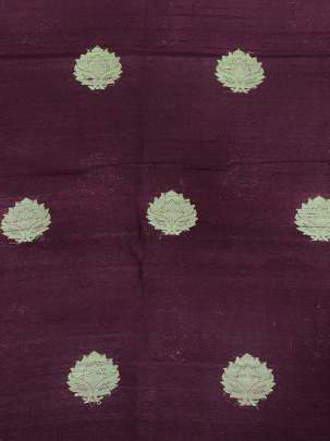 Raw Silk Golden Banarasi Butta Wine/ Pure Banarasi fabrics