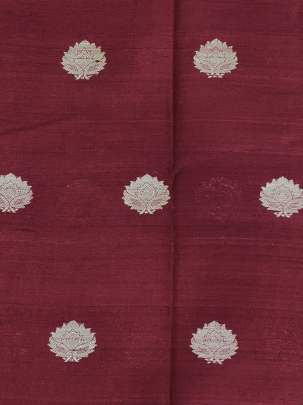 Raw Silk Golden Banarasi Butta Maroon/ Pure Banarasi fabrics