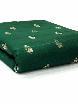 Raw Silk Golden Banarasi Butti Green/ Pure Banarasi fabrics