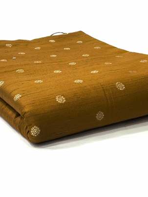 Raw Silk Golden Banarasi Butti Mustard Yellow/ 