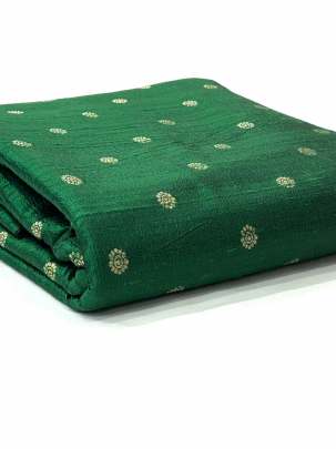 Raw Silk Golden Banarasi Butti Green/