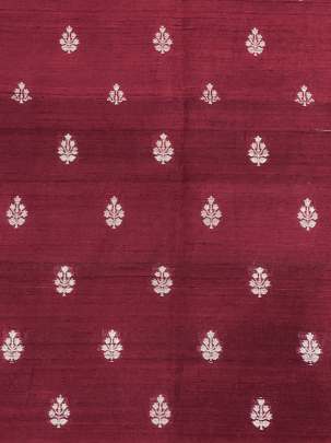 Raw Silk Golden Banarasi Butti Maroon/ Pure Banarasi fabrics