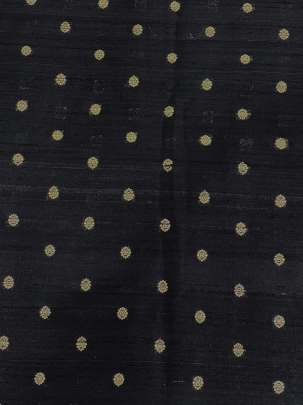 Raw Silk Golden Banarasi Butti Black/ Pure Banarasi fabrics