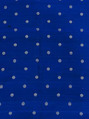 Raw Silk Golden Banarasi Butti Royal Blue/ Pure Banarasi fabrics