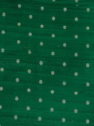 Raw Silk Golden Banarasi Butti Green/ Pure Banarasi fabrics